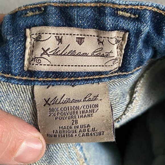 Y2K VTG William Rast Madison Flare Trouser Low Rise Jeans 28 x 32 Snap Button - Picture 7 of 10